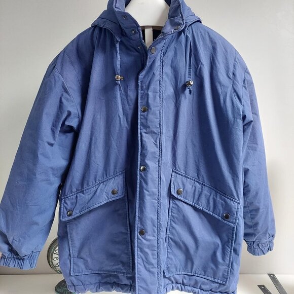 UpFront‎ Vintage Blue Zip button Jacket Oversize Small - Picture 1 of 9